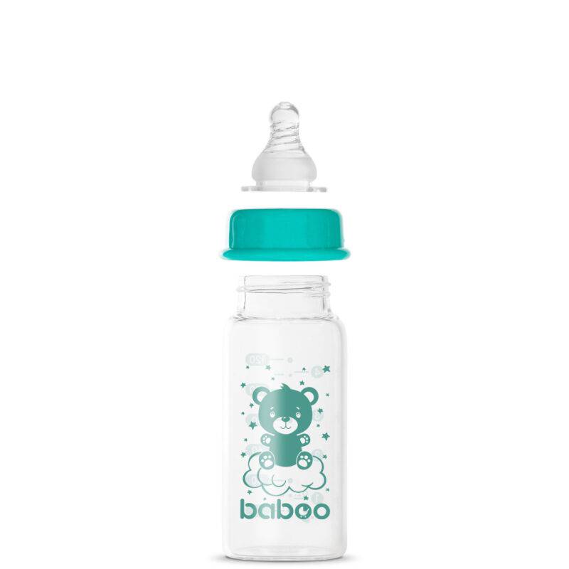 BABOO anti-colic borosilicate glass narrow-neck feeding bottle 0+ months, 120 ml - Image 4