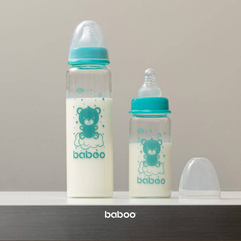 BABOO anti-colic borosilicate glass narrow-neck feeding bottle 0+ months, 120 ml - Image 6
