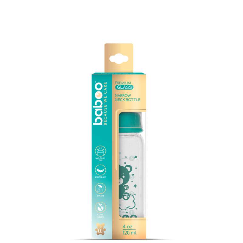 BABOO anti-colic borosilicate glass narrow-neck feeding bottle 0+ months, 120 ml - Image 7