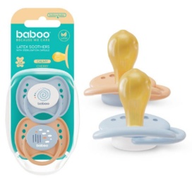 BABOO Calmy latex round pacifier Blue Haze 6+ months, 2 pcs