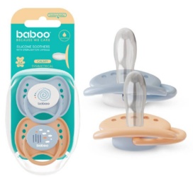 BABOO Calmy silicone symmetrical pacifier Blue Haze 6+ months, 2 pcs