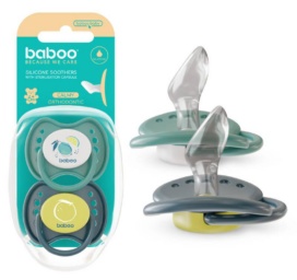 Baboo Calmy silicone orthodontic pacifier, Lagoon Fiesta 6+ months, 2 pieces