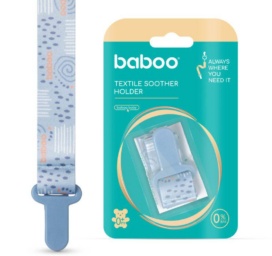 BABOO textile pacifier holder Blue Haze, 0+ months