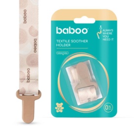 BABOO textile pacifier holder Au Naturale, 0+ months