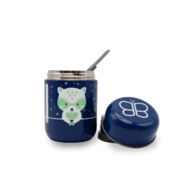 BBLÜV Foöd food thermos with spoon, Blue Raccoon