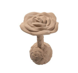 NATRUBA biodegradable natural rubber teething and bath toy flower-rattle Rose, 0+ years