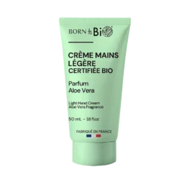 BORN TO BIO Lightweight and fast-absorbing hand cream with aloe vera and sunflower oil, 50ml
