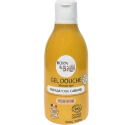 BORN TO BIO Caramel, calming shower gel with organic pear extract and barley water, 300ml