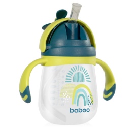 BABOO Drinking bottle with silicone straw Lagoon Fiesta 9+ months, 240 ml