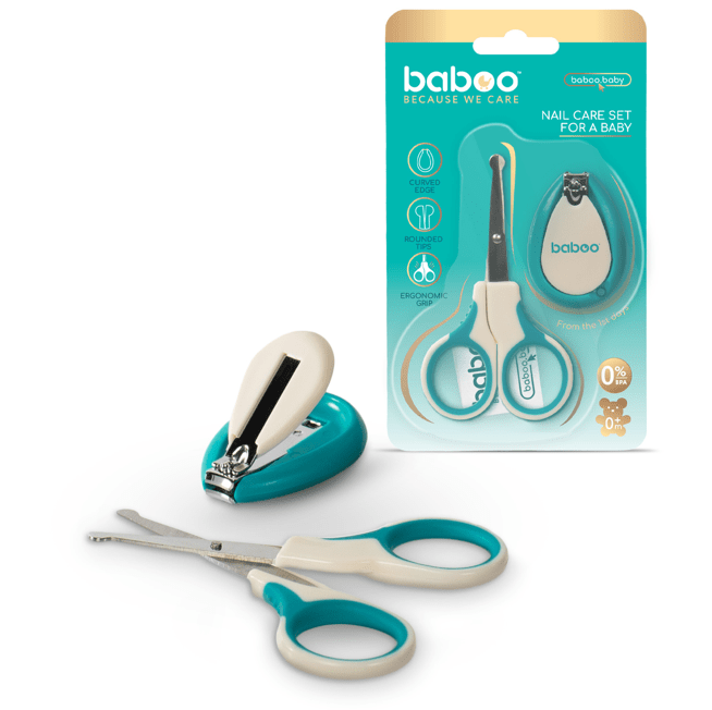BABOO nail care set: nail scissors and nail clippers, 0+ months