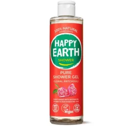 HAPPY EARTH 100% natural shower gel Floral Patchouli, 300ml