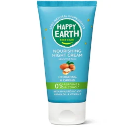 HAPPY EARTH 100% natural nourishing night cream with aloe vera and prebiotics, 50ml