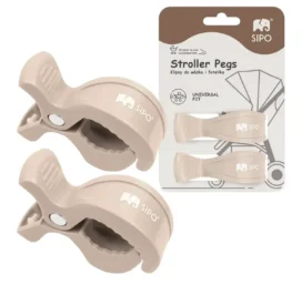 SIPO universal stroller clips, beige, 2 pcs