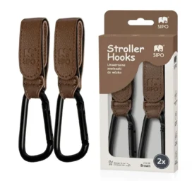SIPO Universal stroller hooks, brown, 2 pcs