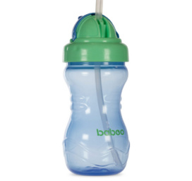 Baboo silicone straw cup blue, from 9 months, 360 ml