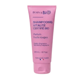 BORN TO BIO organic shine and vitality shampoo for normal hair with raspberry and coconut oil, 200 ml
