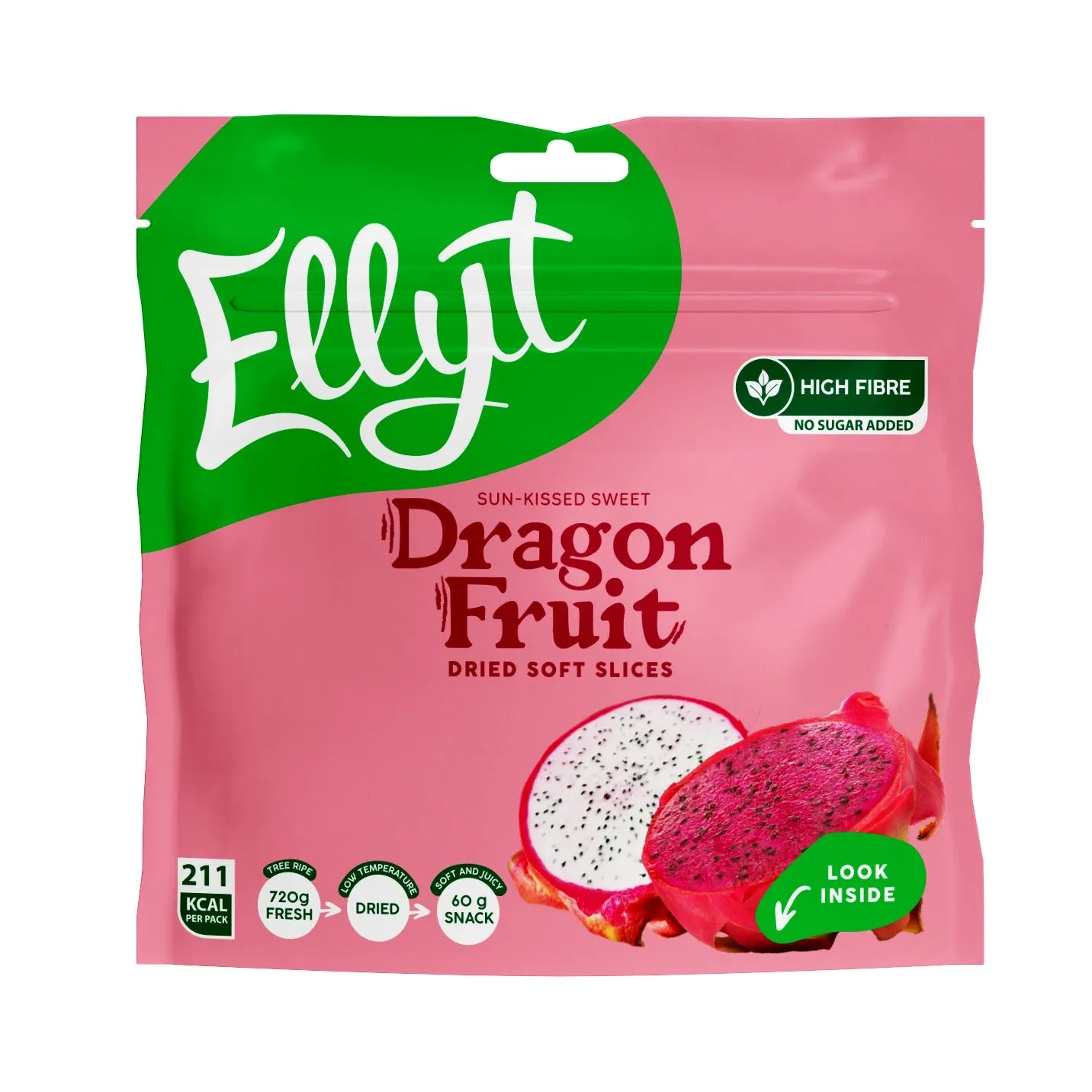 Ellyt Dried Soft Dragon Fruit, 80g