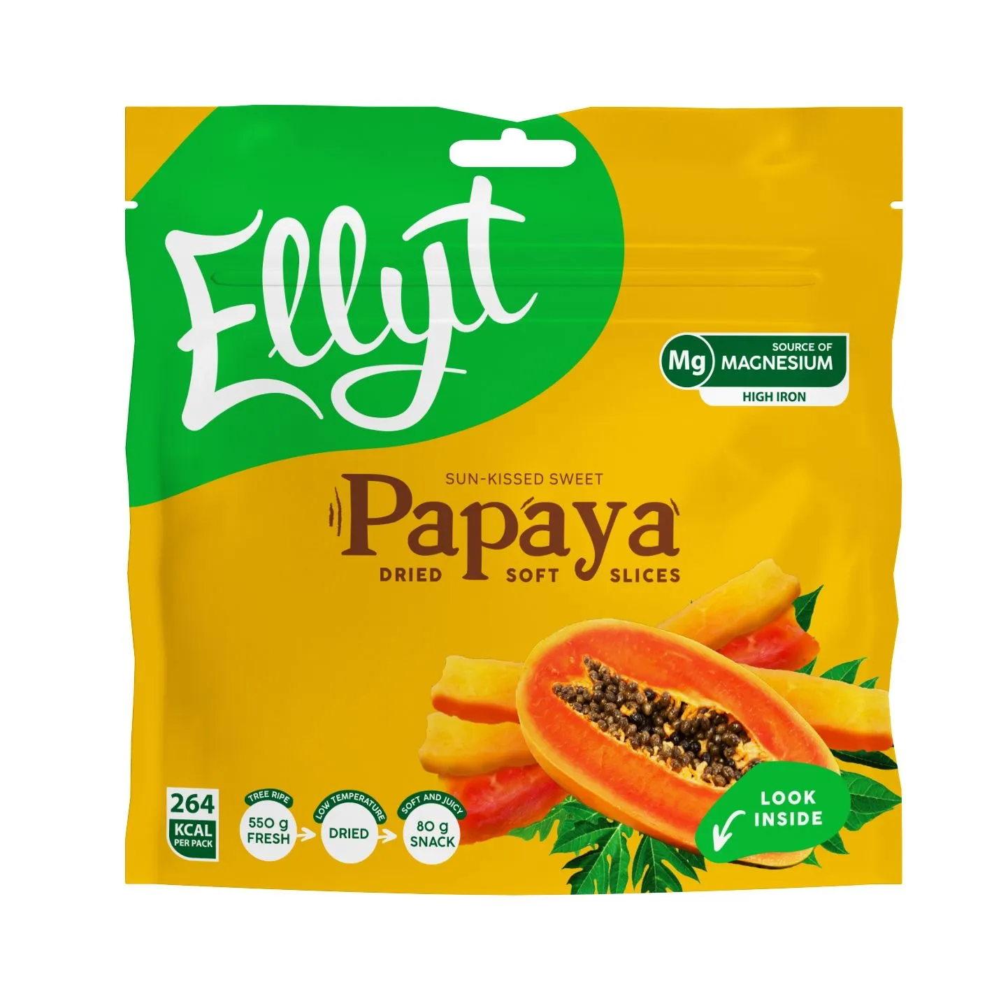 Ellyt Dried soft papaya, 80g