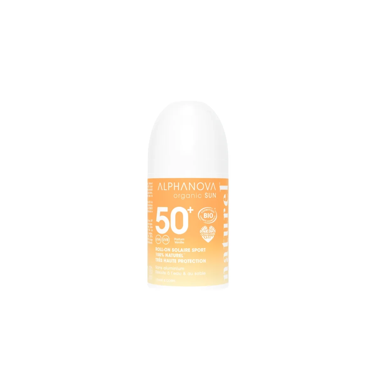 ALPHANOVA Organic Sun päikesekaitse roll-on sport näole ja kehale SPF50+, 50g