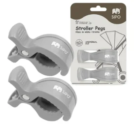 SIPO universal stroller clips, grey, 2 pcs