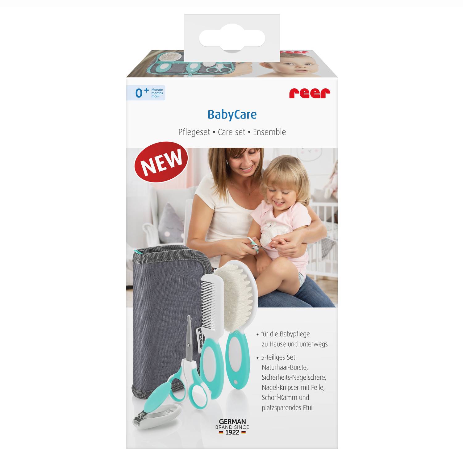REER five-piece care set for the daily care of newborns and babies