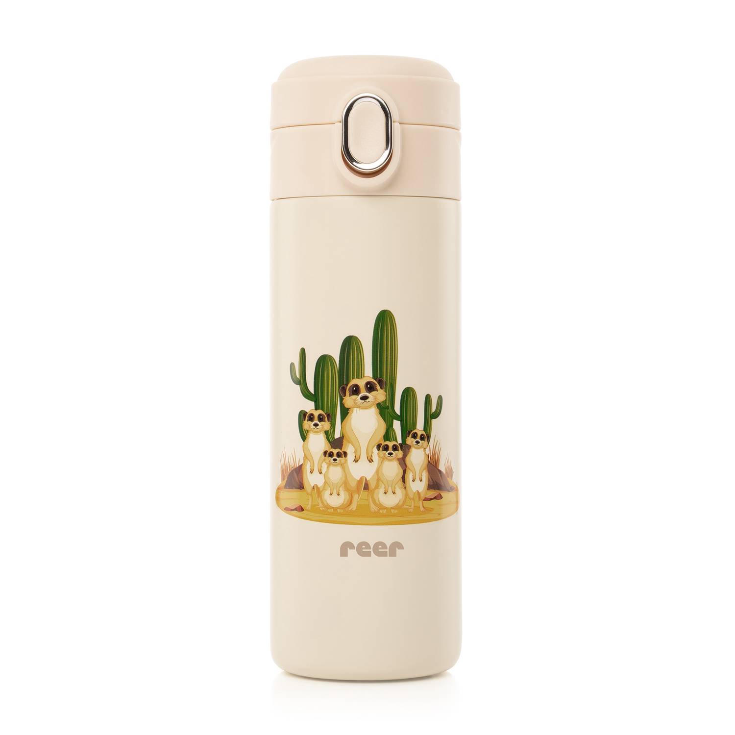 REER Integrated Straw Drinking Bottle for Children Beige, 350ml