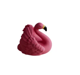 NATRUBA handmade natural rubber chemical-free teething and bath toy Floating Flamingo, 0+ years