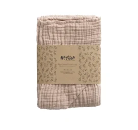 NATRUBA ultra-soft 4-layer cotton hooded bath towel, color Powder