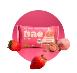 BAE Organic date bites with strawberry cream in Swiss chocolate Strawberry cream, 2x20g