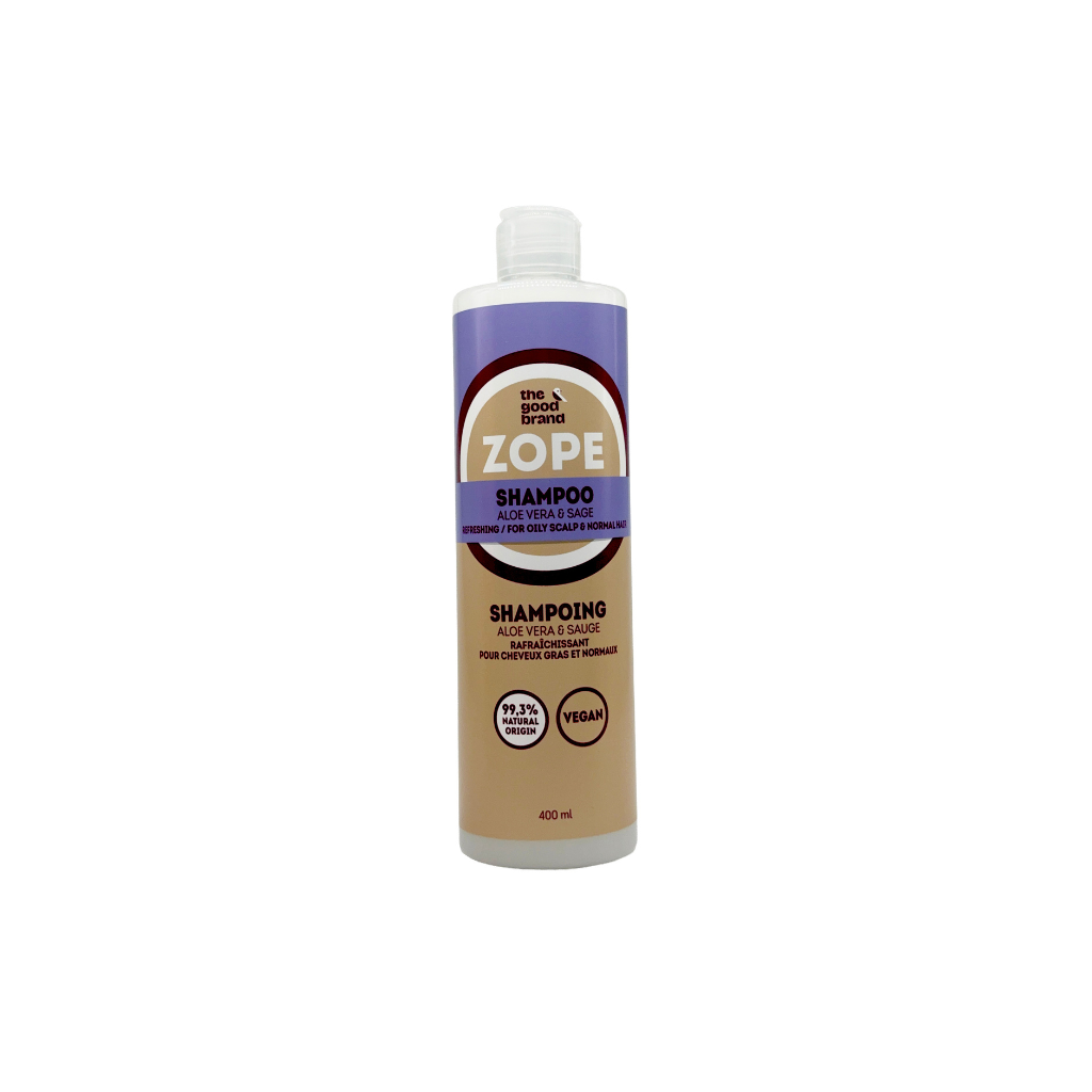 THE GOOD BRAND Zope moisturizing shampoo for normal and oily hair with aloe vera and sage, 400 ml