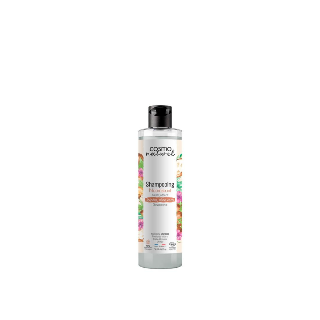COSMO NATURAL Nourishing shampoo for dry hair with jojoba oil and aloe vera, 250 ml