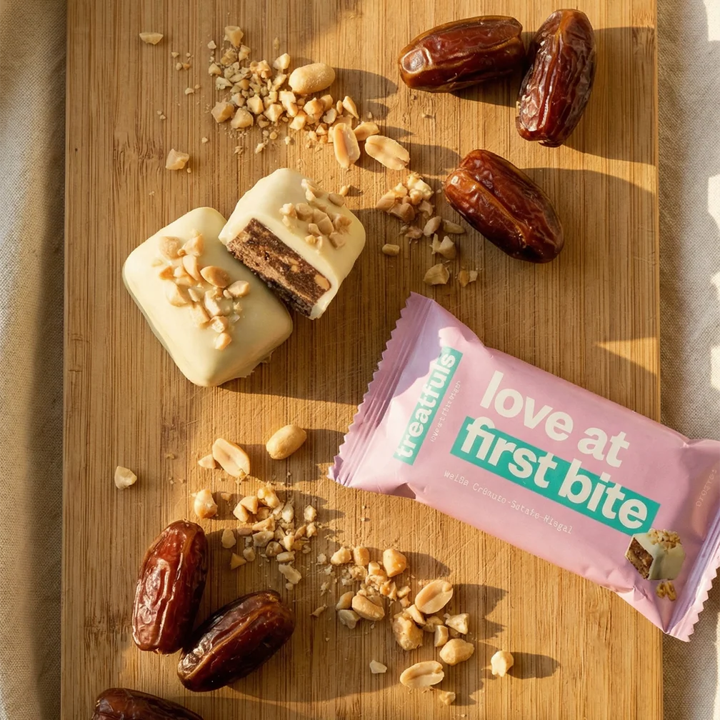 TREATFULS White Chocolate Bar with Peanuts Love at First Bite, 40g - Image 2