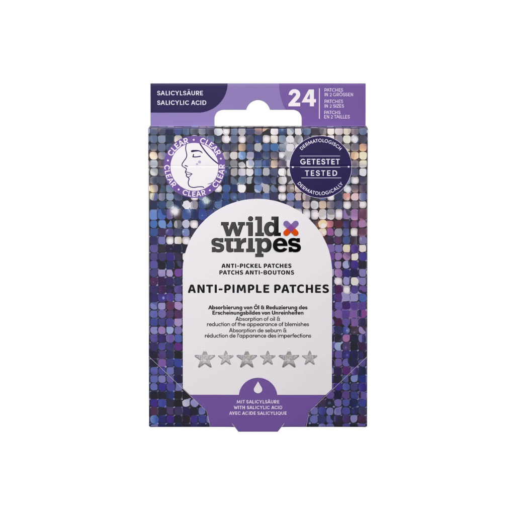WILD STRIPES Hydrocolloid patches for warts with salicylic acid Shining Stars, 24 pcs