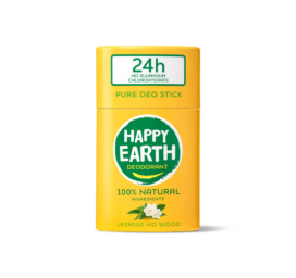 HAPPY EARTH 100% Natural solid deodorant with jasmine and Ho Wood fragrance, 40 g