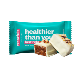 TREATFULS White chocolate bar with crunchy hazelnuts Healthier Than Your Last Relationship, 2 × 20 g