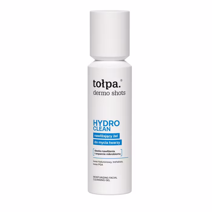 TOŁPA Dermo Shots HYDRO CLEAN moisturizing facial cleansing gel with hyaluronic acid and glycerin, 120 ml