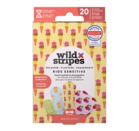 WILD STRIPES Classic Sensitive Kids hypoallergenic and skin-friendly wound plasters for children Fruity Friends, 20 pcs