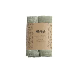 NATRUBA ultra-soft cotton muslin blankets, 2 pcs per pack, color GREEN, 65*65 cm