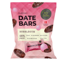 MYBITE Date Bar Bubblegum, 7 pcs total 100 g